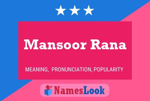 Mansoor Rana பெயர் போஸ்டர்