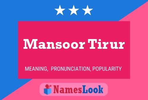 Mansoor Tirur பெயர் போஸ்டர்