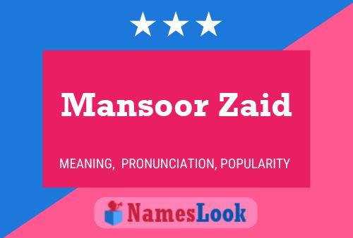 Mansoor Zaid பெயர் போஸ்டர்