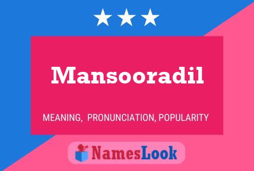 Mansooradil பெயர் போஸ்டர்