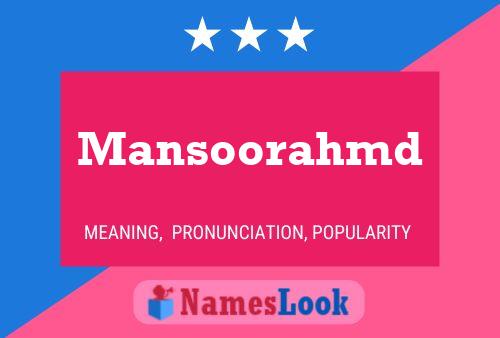 Mansoorahmd பெயர் போஸ்டர்