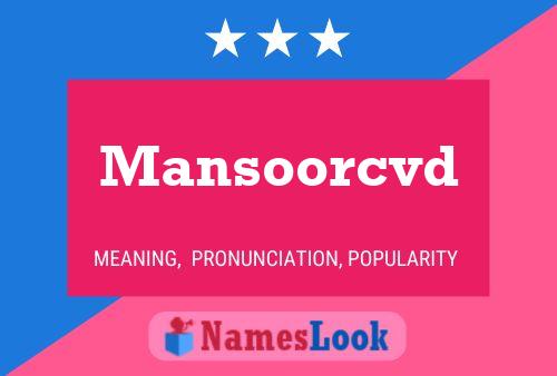 Mansoorcvd பெயர் போஸ்டர்