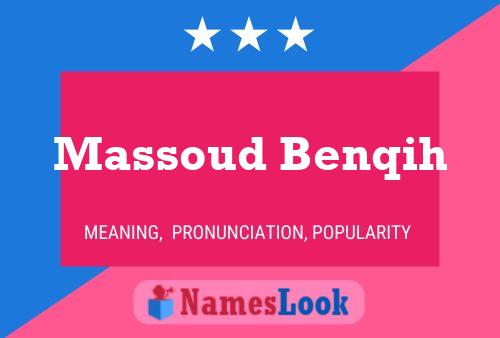 Massoud Benqih பெயர் போஸ்டர்