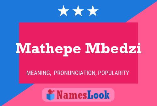 Mathepe Mbedzi பெயர் போஸ்டர்