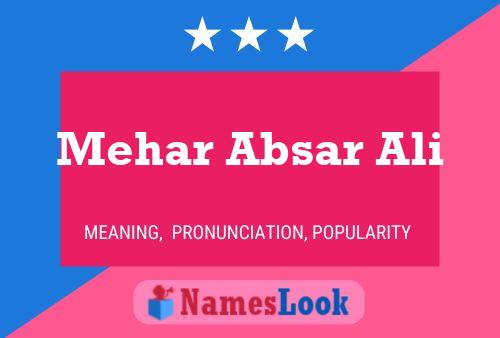 Mehar Absar Ali பெயர் போஸ்டர்