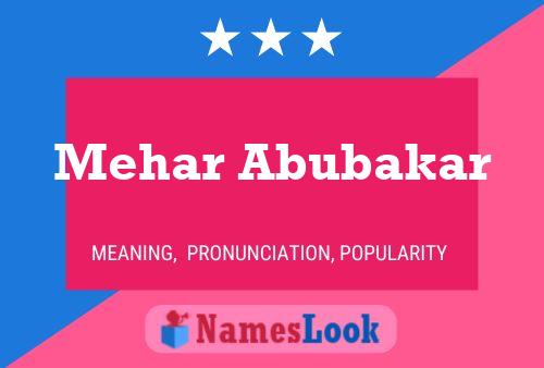 Mehar Abubakar பெயர் போஸ்டர்