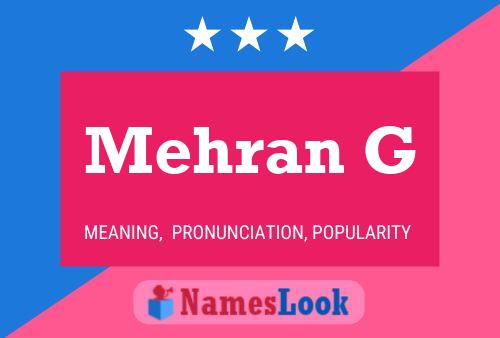 Mehran G பெயர் போஸ்டர்