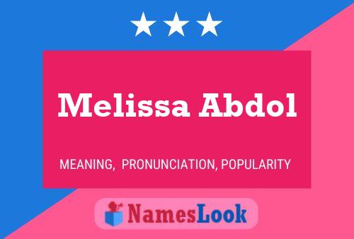 Melissa Abdol பெயர் போஸ்டர்