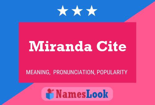 Miranda Cite பெயர் போஸ்டர்