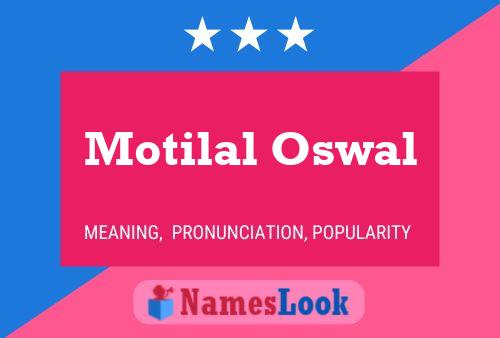 Motilal Oswal பெயர் போஸ்டர்