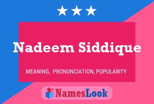 Nadeem Siddique பெயர் போஸ்டர்