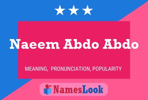 Naeem Abdo Abdo பெயர் போஸ்டர்