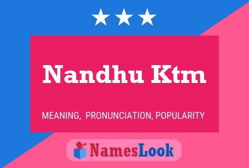 Nandhu Ktm பெயர் போஸ்டர்