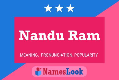 Nandu Ram பெயர் போஸ்டர்