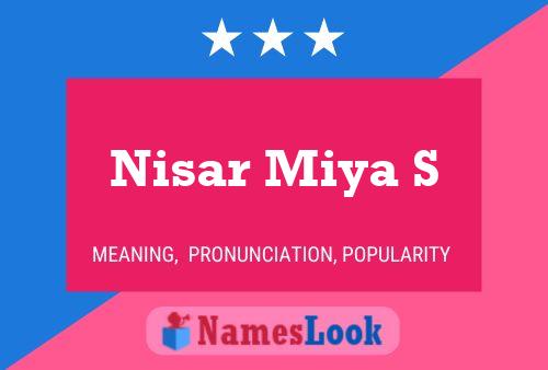 Nisar Miya S பெயர் போஸ்டர்