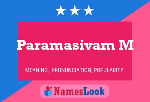 Paramasivam M பெயர் போஸ்டர்