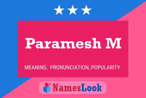 Paramesh M பெயர் போஸ்டர்