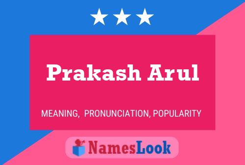 Prakash Arul பெயர் போஸ்டர்