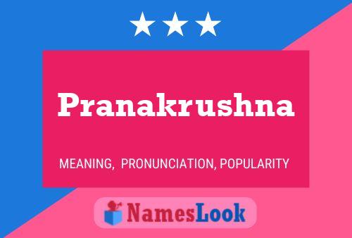 Pranakrushna பெயர் போஸ்டர்