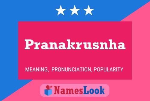 Pranakrusnha பெயர் போஸ்டர்