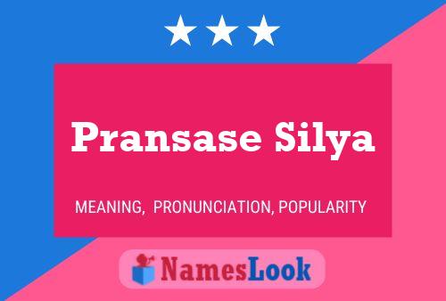 Pransase Silya பெயர் போஸ்டர்