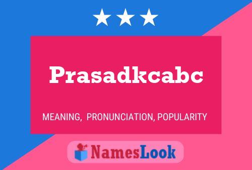 Prasadkcabc பெயர் போஸ்டர்