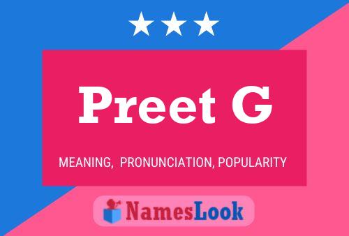 Preet G பெயர் போஸ்டர்