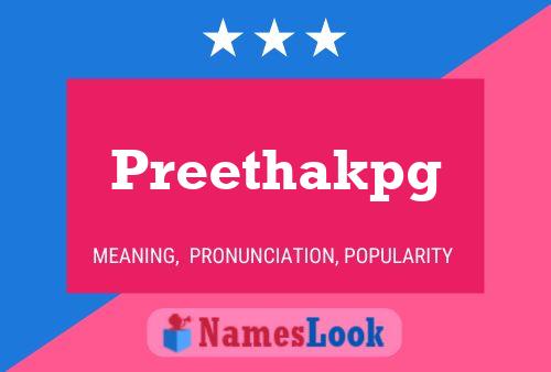 Preethakpg பெயர் போஸ்டர்