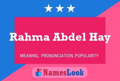 Rahma Abdel Hay பெயர் போஸ்டர்