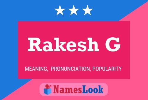 Rakesh G பெயர் போஸ்டர்