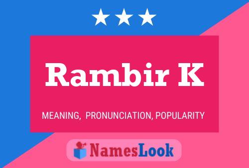 Rambir K பெயர் போஸ்டர்