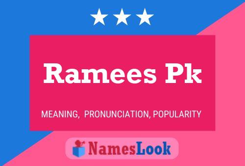 Ramees Pk பெயர் போஸ்டர்