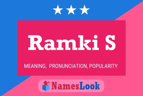 Ramki S பெயர் போஸ்டர்