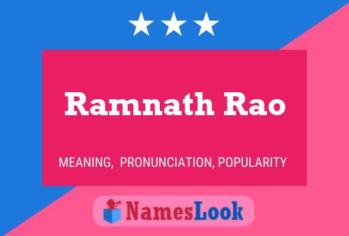 Ramnath Rao பெயர் போஸ்டர்