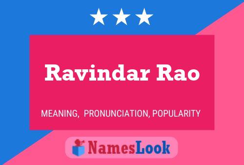 Ravindar Rao பெயர் போஸ்டர்