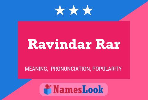 Ravindar Rar பெயர் போஸ்டர்