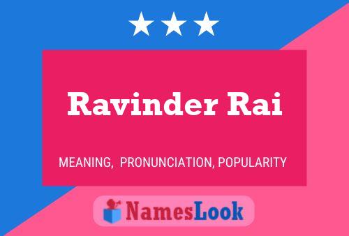 Ravinder Rai பெயர் போஸ்டர்