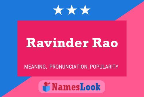 Ravinder Rao பெயர் போஸ்டர்