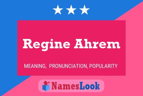 Regine Ahrem பெயர் போஸ்டர்