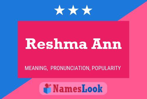 Reshma Ann பெயர் போஸ்டர்