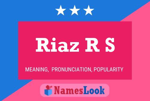 Riaz R S பெயர் போஸ்டர்