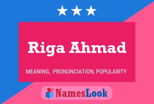 Riga Ahmad பெயர் போஸ்டர்