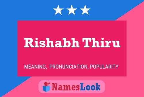 Rishabh Thiru பெயர் போஸ்டர்