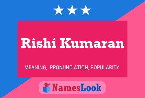 Rishi Kumaran பெயர் போஸ்டர்