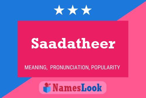 Saadatheer பெயர் போஸ்டர்