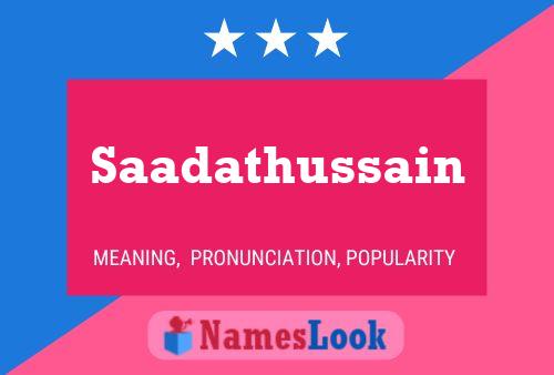 Saadathussain பெயர் போஸ்டர்