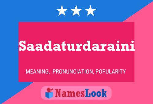 Saadaturdaraini பெயர் போஸ்டர்