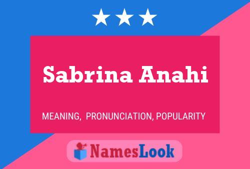 Sabrina Anahi பெயர் போஸ்டர்