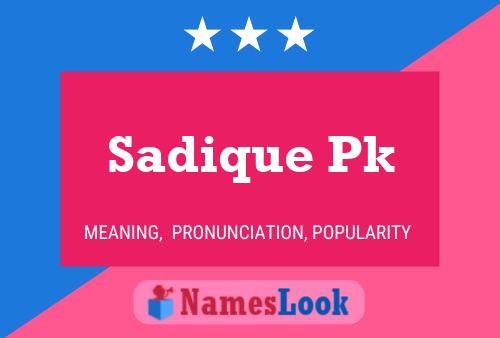 Sadique Pk பெயர் போஸ்டர்