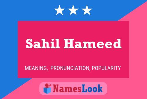 Sahil Hameed பெயர் போஸ்டர்